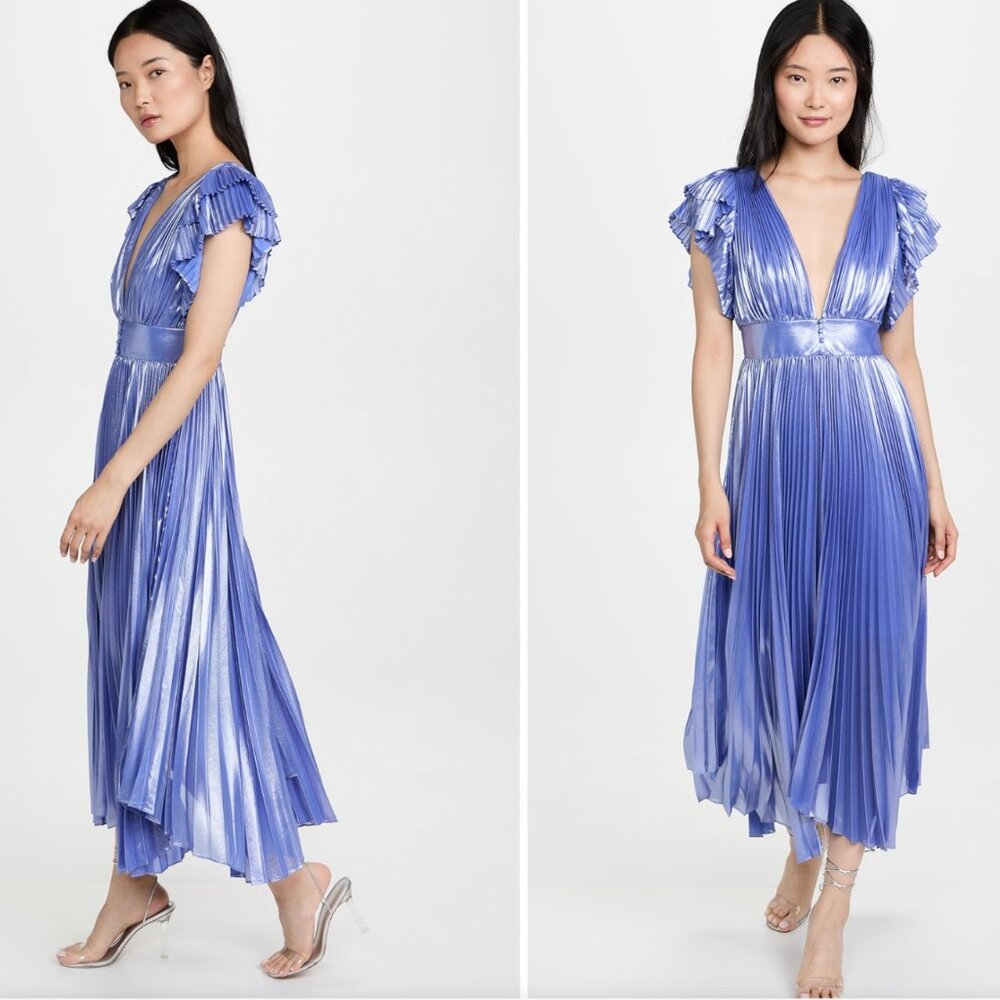 NWT Alice + Olivia Niesha Handkerchief Hem Midi Dress - Size 6